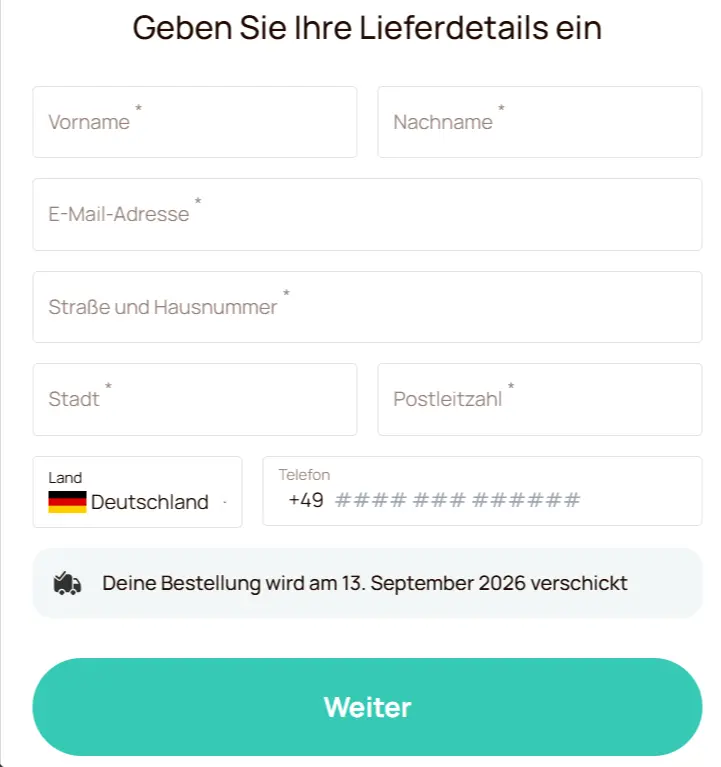 Bestellformular für den Slimqa Coffee Booster